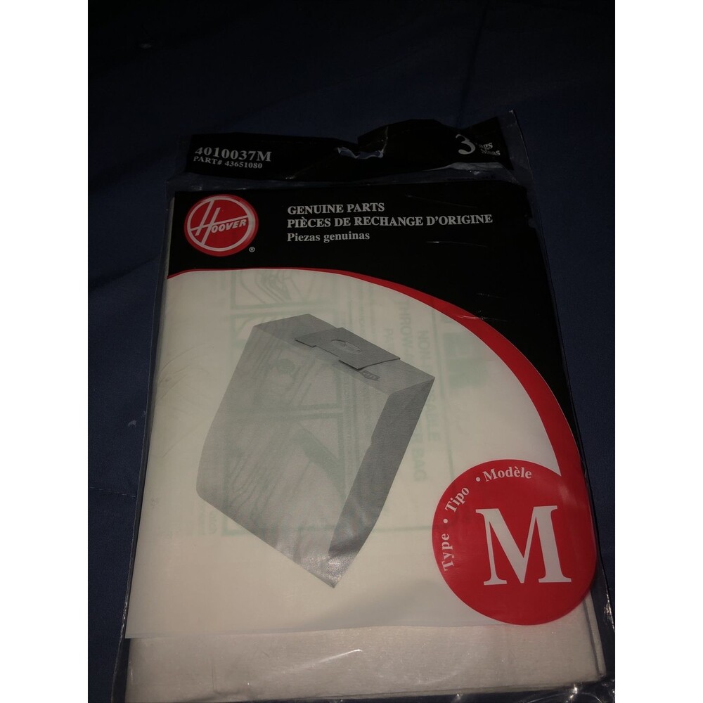 Hoover M Vacuum Bags Part # 4010037M (3pk) Genuine OEM New In Package